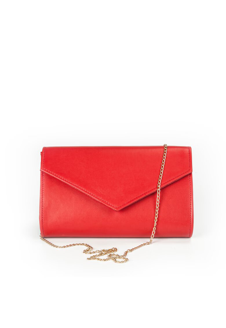 ANNA FELLINI Geanta dama piele - Plic One mic - rosu - 22x5x15 cm