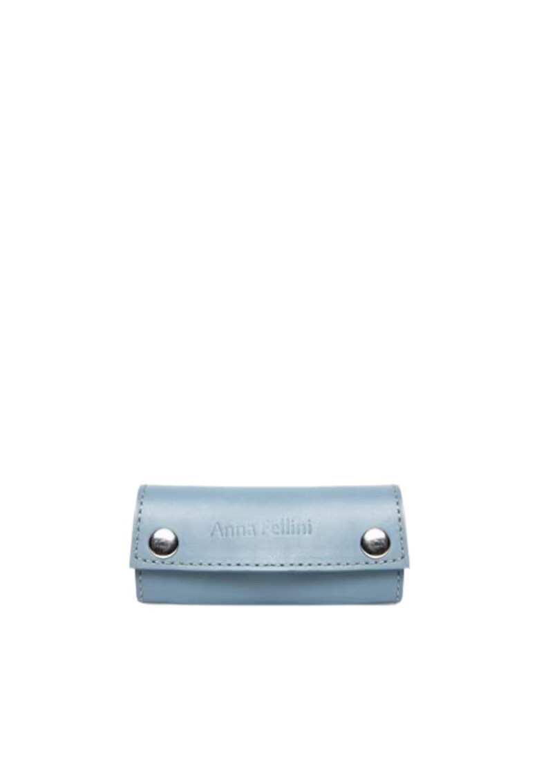 ANNA FELLINI Geanta dama piele - Port chei - bleu - 15x12x0 cm