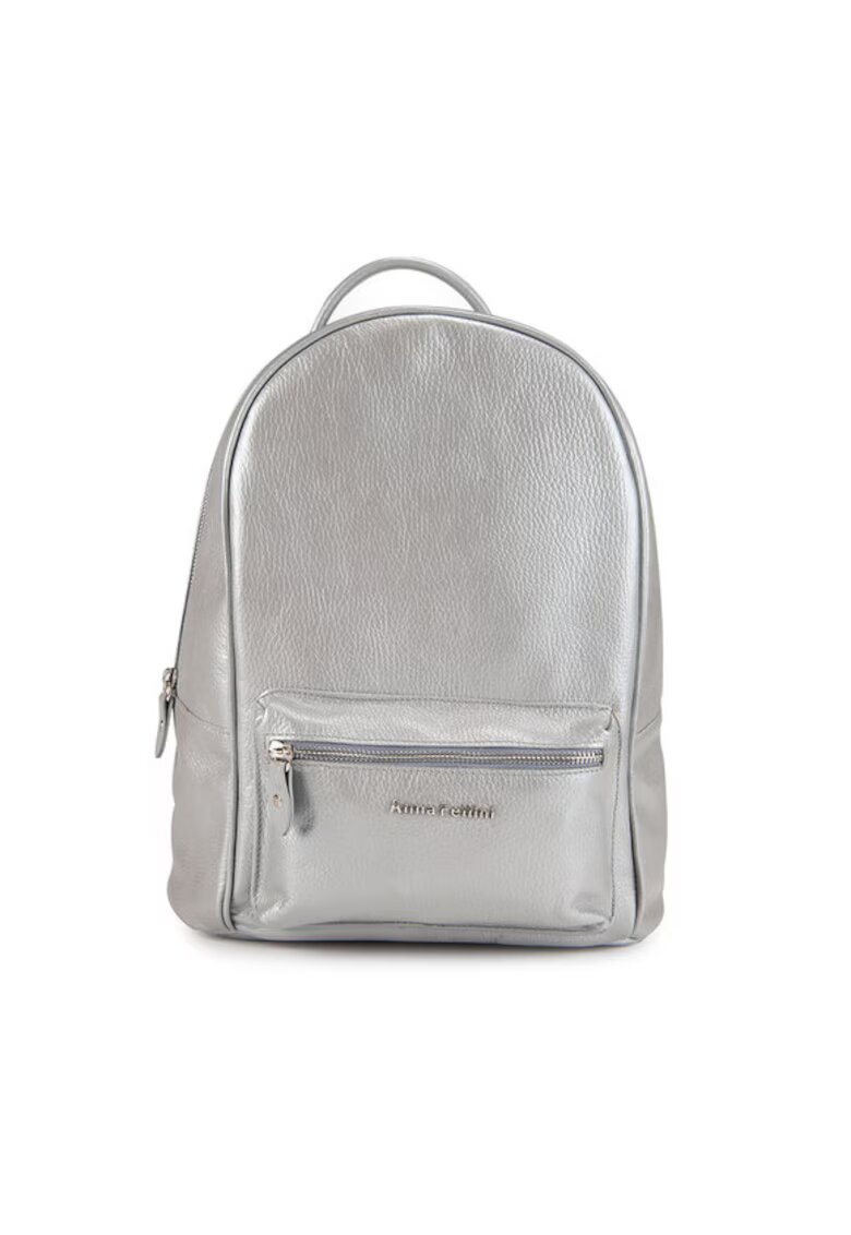 ANNA FELLINI Geanta dama piele - Rucsac 3 mare - gri - 29x16x35 cm