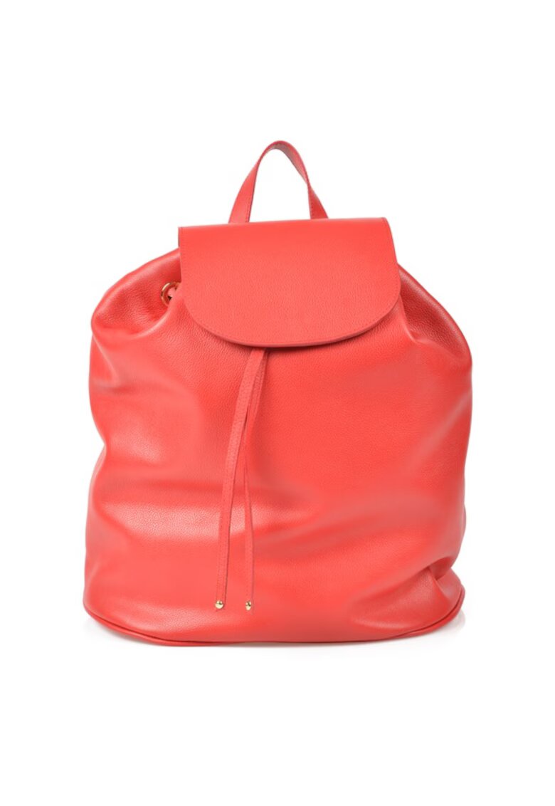 ANNA FELLINI Geanta dama piele - Rucsac 4 mare - rosu - 34x16x34 cm
