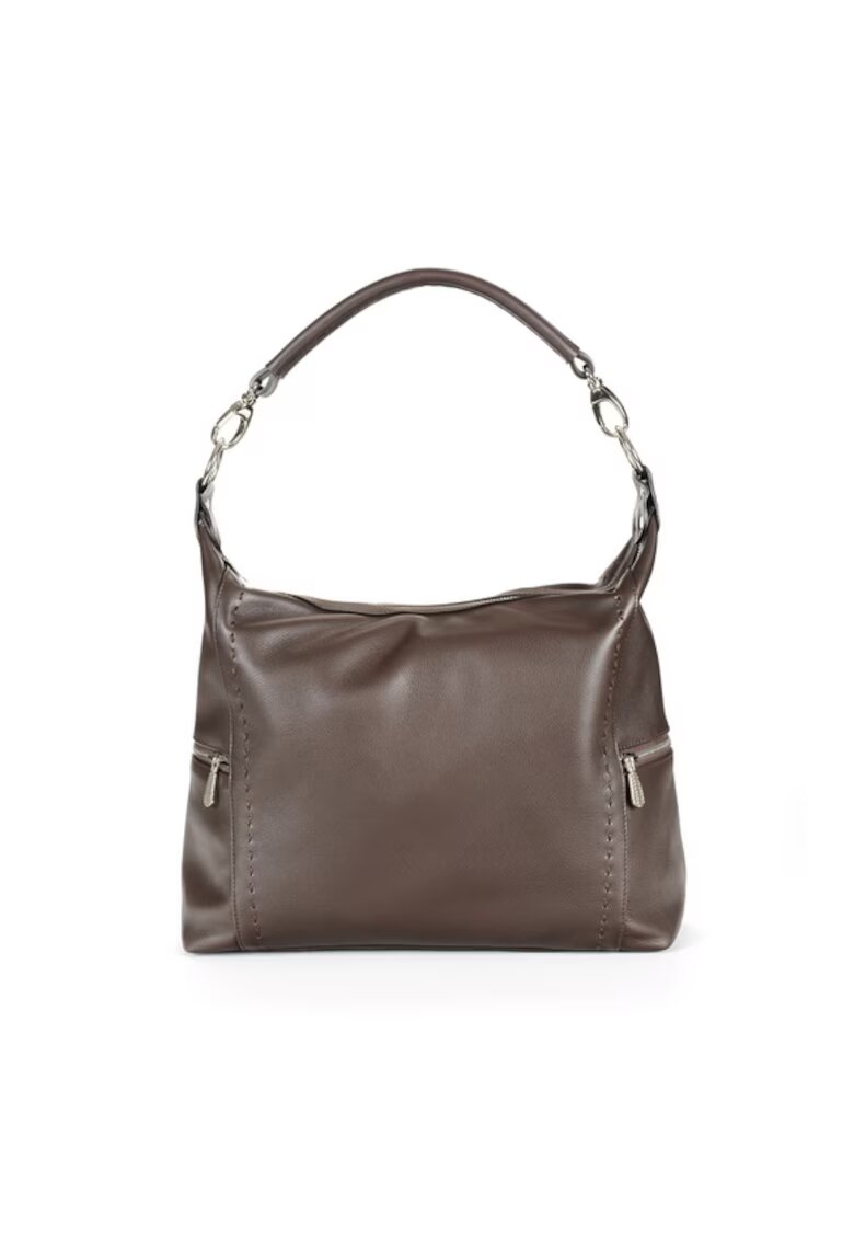 ANNA FELLINI Geanta dama piele - Saculet Dora - 42x12x42 - Maro inchis