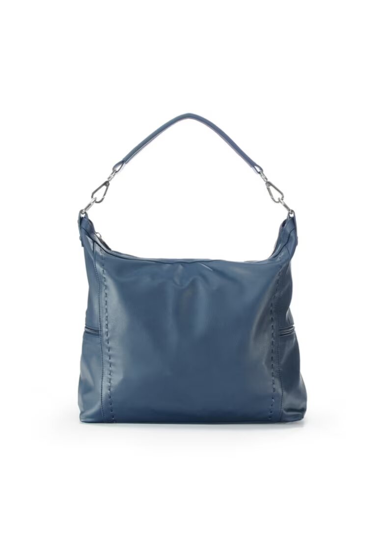 ANNA FELLINI Geanta dama piele - Saculet Dora - bleumarin - 42x12x32 cm