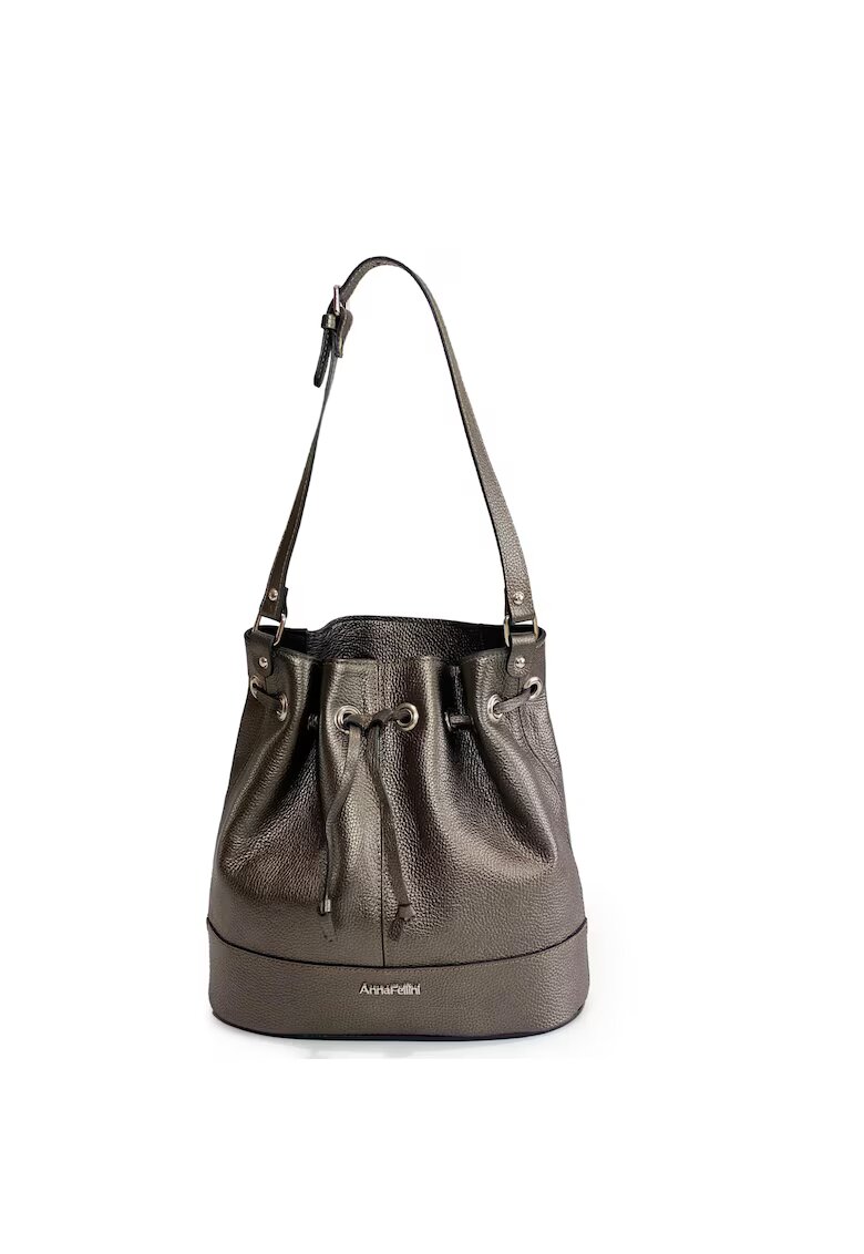 ANNA FELLINI Geanta dama piele - Saculet mic - canna fucile - 30 x 12 x 30 cm