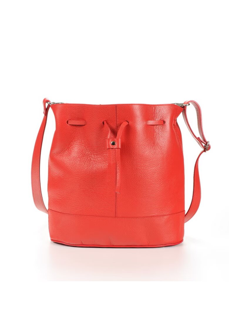 ANNA FELLINI Geanta dama piele - Saculet mic - rosu - 30x12x30 cm