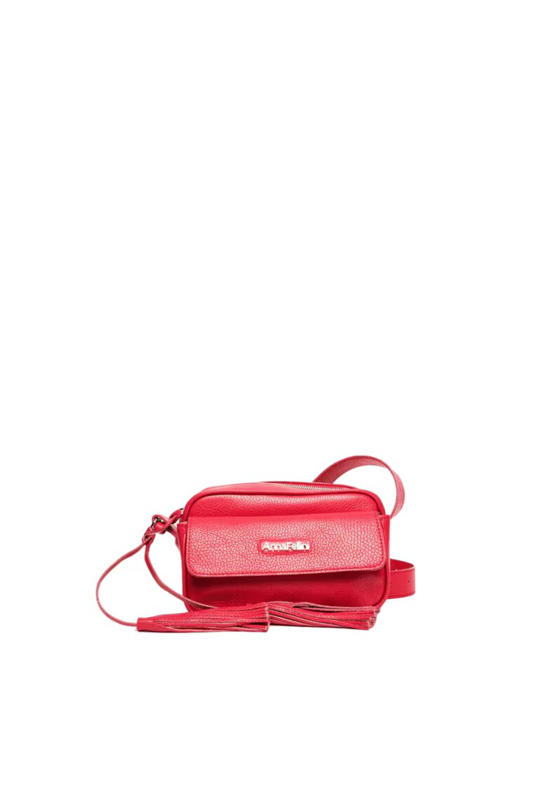 ANNA FELLINI Geanta dama piele - Thea - fuxia - 30x9x13 cm