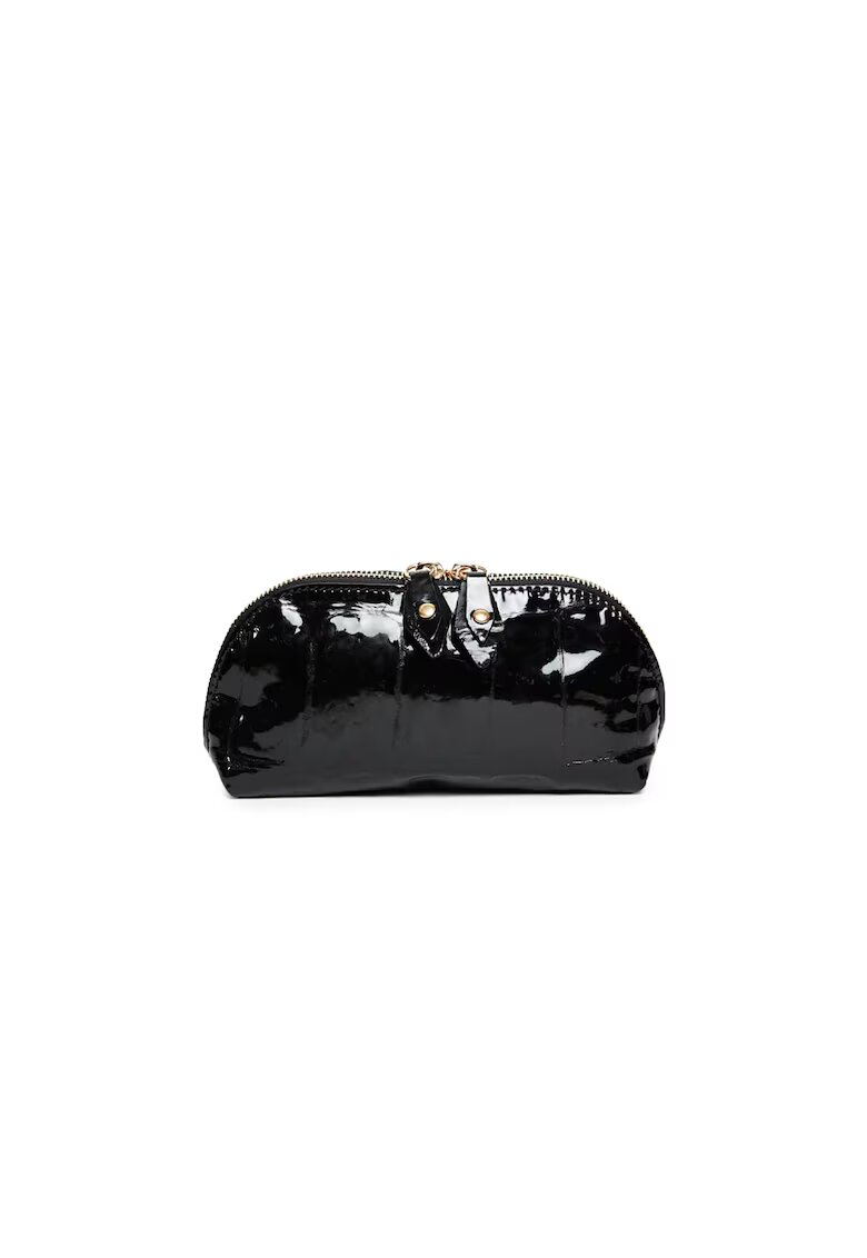 ANNA FELLINI Portfard piele - Solaresse - croco lac negru - 17 x 5 x 9 cm
