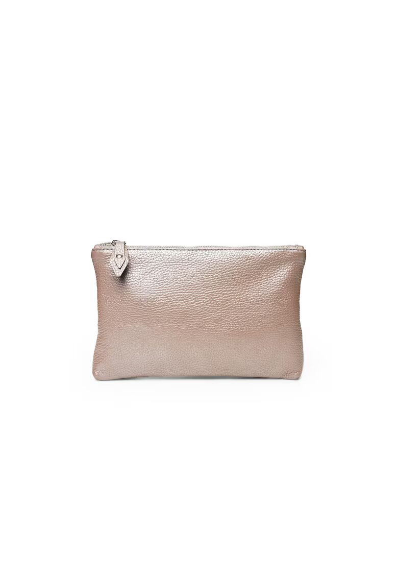 ANNA FELLINI Portfard piele - St. Moritz - grej sidef - 23 x 3 x 15 cm