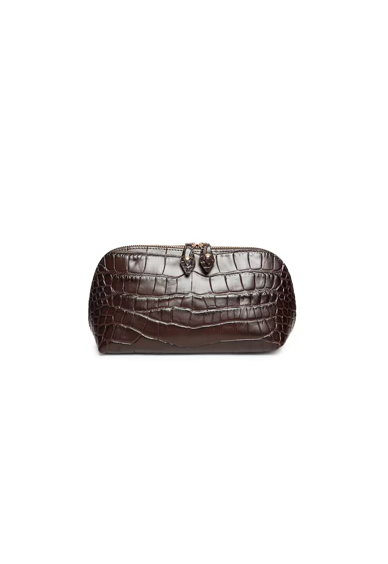 ANNA FELLINI Portfard piele - St. Tropez - croco maro - 23 x 8 x 14 cm