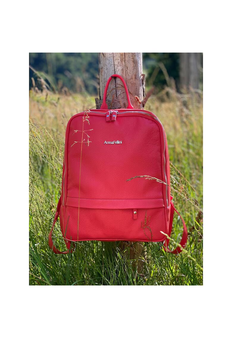 ANNA FELLINI Rucsac 2 Dama Piele naturala - coral