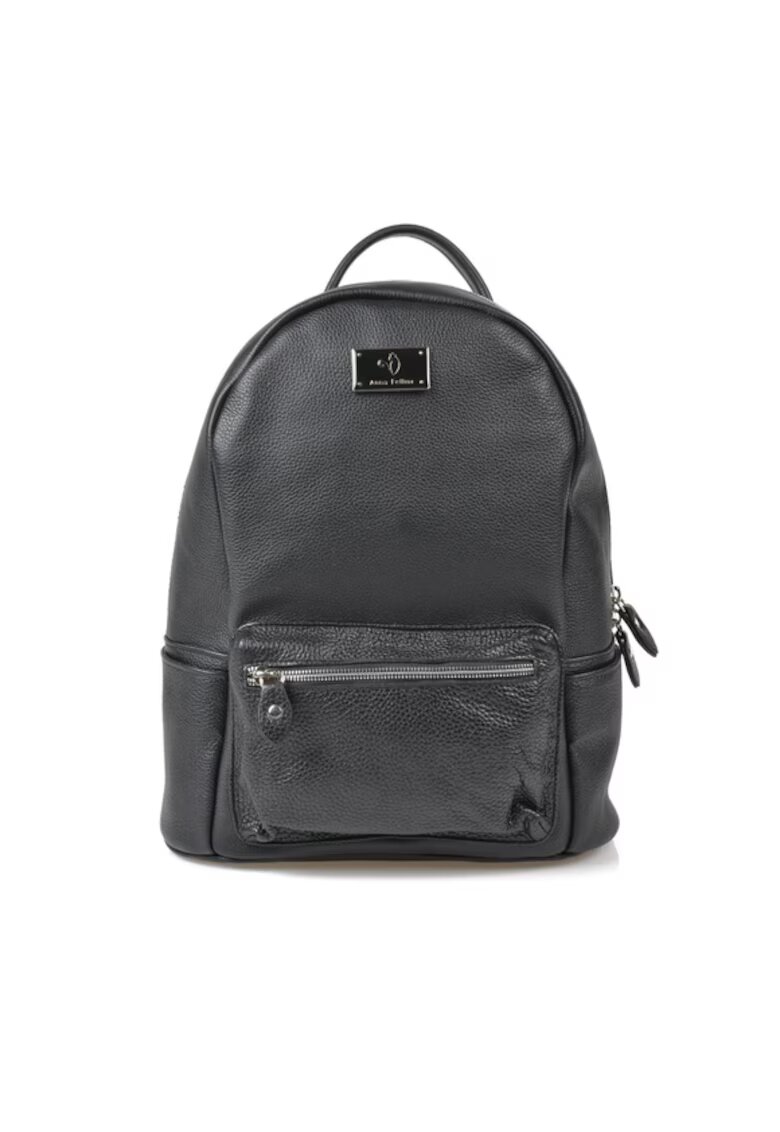 ANNA FELLINI Rucsac dama piele - 3 mare - negru - 29 x 16 x 35 cm