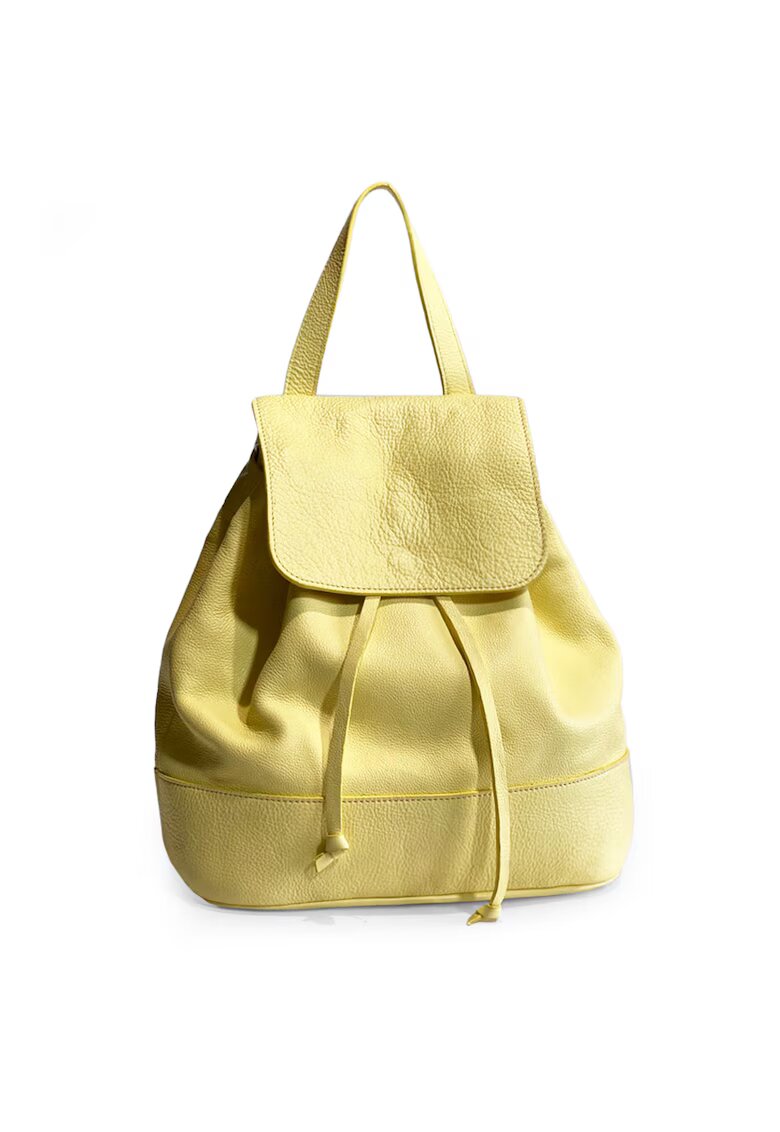 ANNA FELLINI Rucsac dama piele - Anna - galben - 28 x 12 x 32 cm