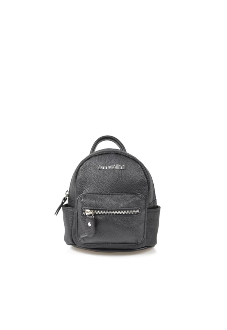 ANNA FELLINI Rucsac dama piele - Rucsac 3 mic - negru - 16 x 12 x 17 cm