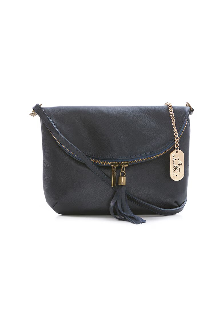 Anna Morellini Geanta crossbody de piele Alice - Bleumarin