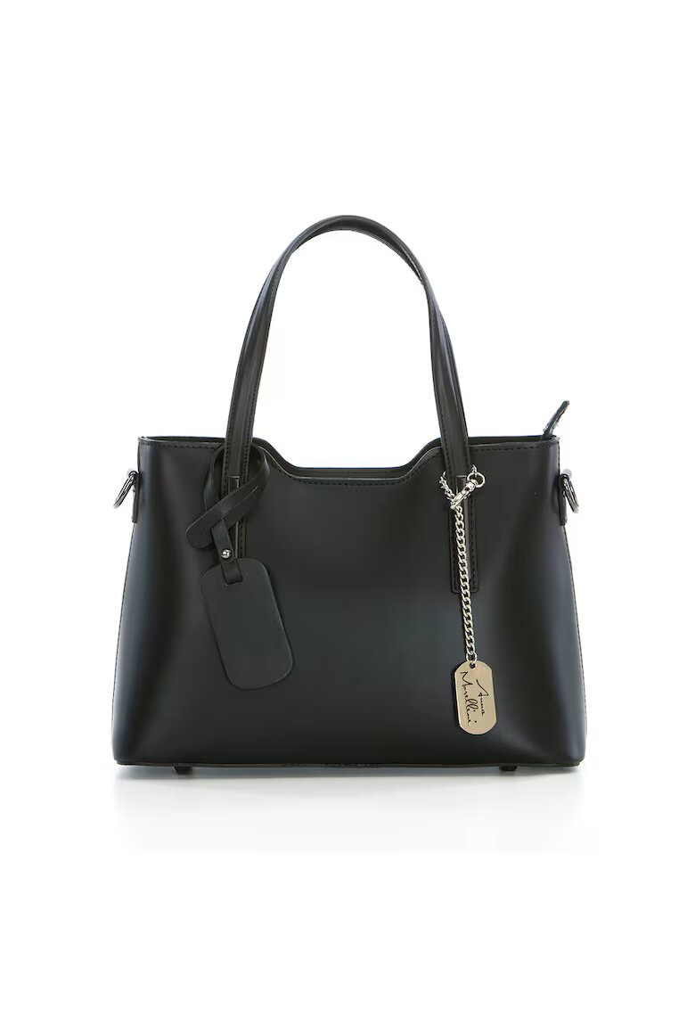Anna Morellini Geanta piele cu bareta de umar1112 - Negru - 22x28x8 - 22x28x8