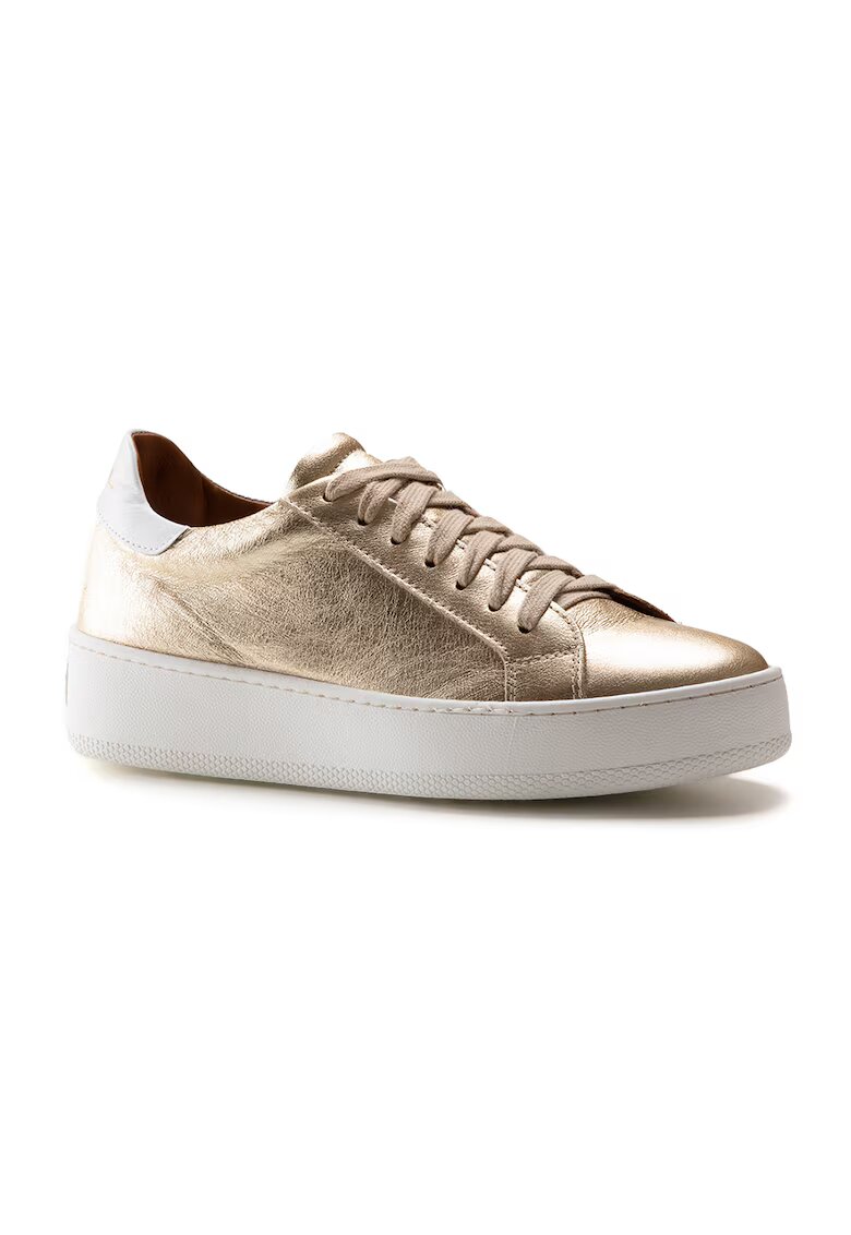 Anna Morellini Pantofi sport de piele cu model uni - Auriu