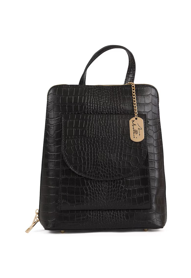 Anna Morellini Rucsac de piele cu model convertibil - Negru