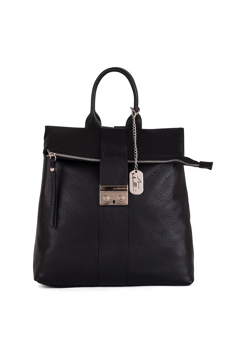 Anna Morellini Rucsac din piele cu drapaje Azalea - Negru