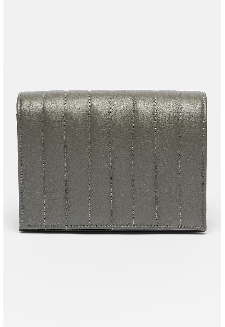Antonia Moretti Geanta crossbody de piele cu model matlasat - Gri inchis