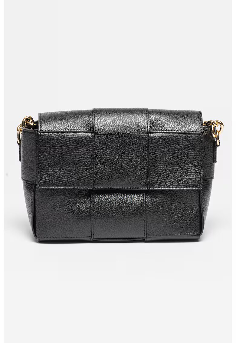 Antonia Moretti Geanta crossbody din piele cu aspect impletit - Negru