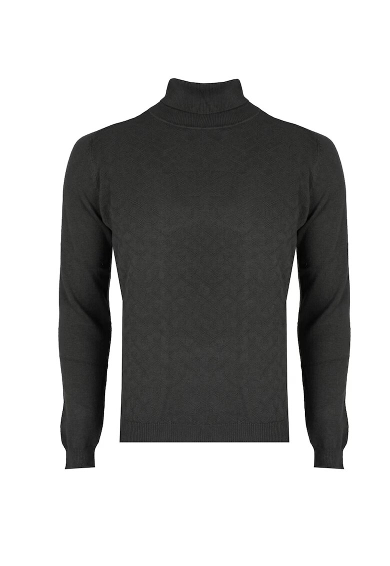 Antony Morato Bluza cu guler inalt din bumbac tricotat fin - Verde