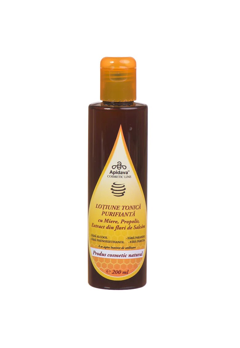 Apidava Cosmetic Line Lotiune tonica Apidava cu miere - propolis si extract din flori de salcam - 200 ml