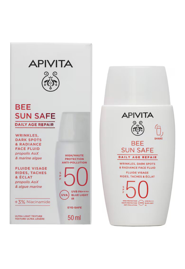 Apivita Crema de fata Bee Sun Safe Daily Age Repair SPF50 - protectie UVA/UVB - pentru ten sensibil - 50ml