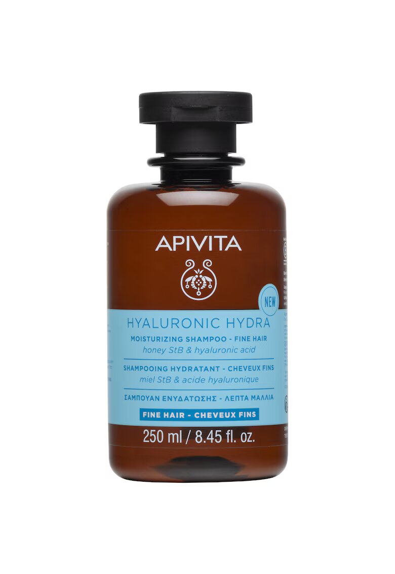 Apivita Sampon hidratant pentru par fin - fara sulfati - imbogatit cu miere si acid hialuronic - 250 ml - 250 ml