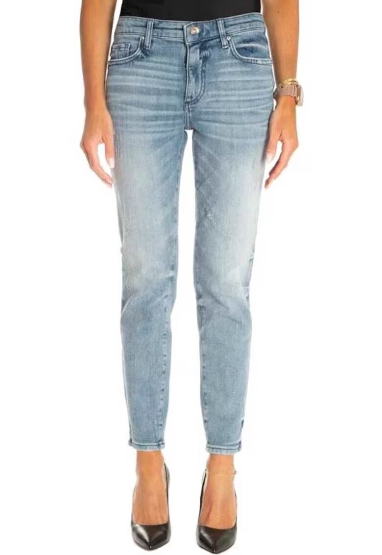Armani Exchange Blugi crop skinny usor decolorati -