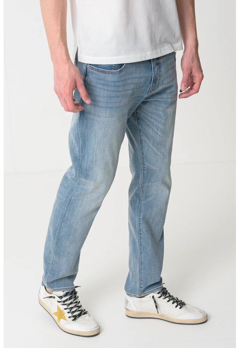 Armani Exchange Blugi slim-fit cu aspect decolorat J13 - Albastru deschis melange