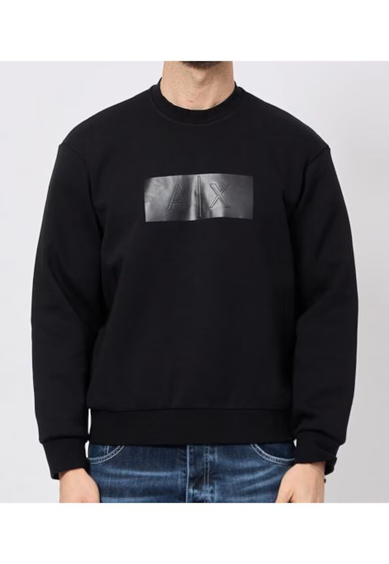 Armani Exchange Bluza barbati negru - regular - bumbac-poliester-elastan