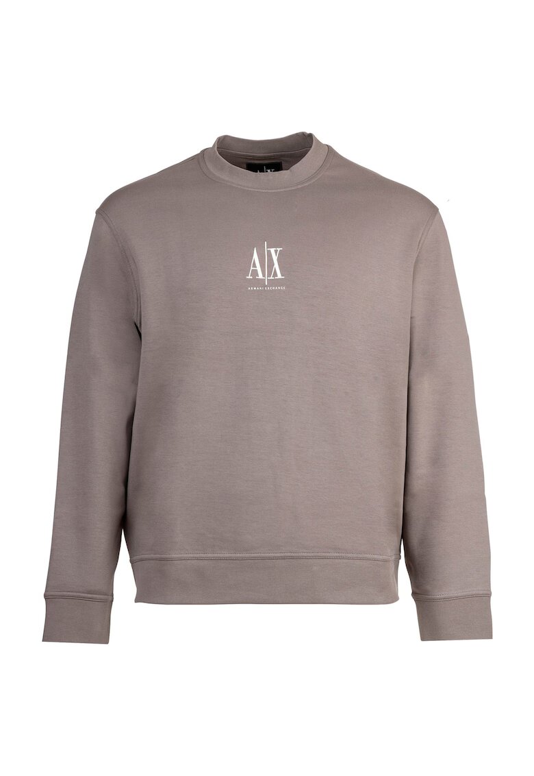 Armani Exchange Bluza de trening cu detaliu cu broderie logo - Bej