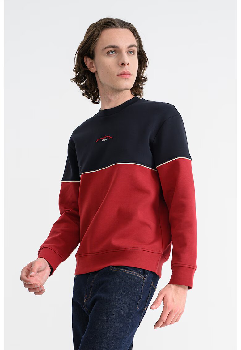 Armani Exchange Bluza de trening din amestec de bumbac cu croiala regular-fit - Rosu/Alb fildes/Albastru ultramarin
