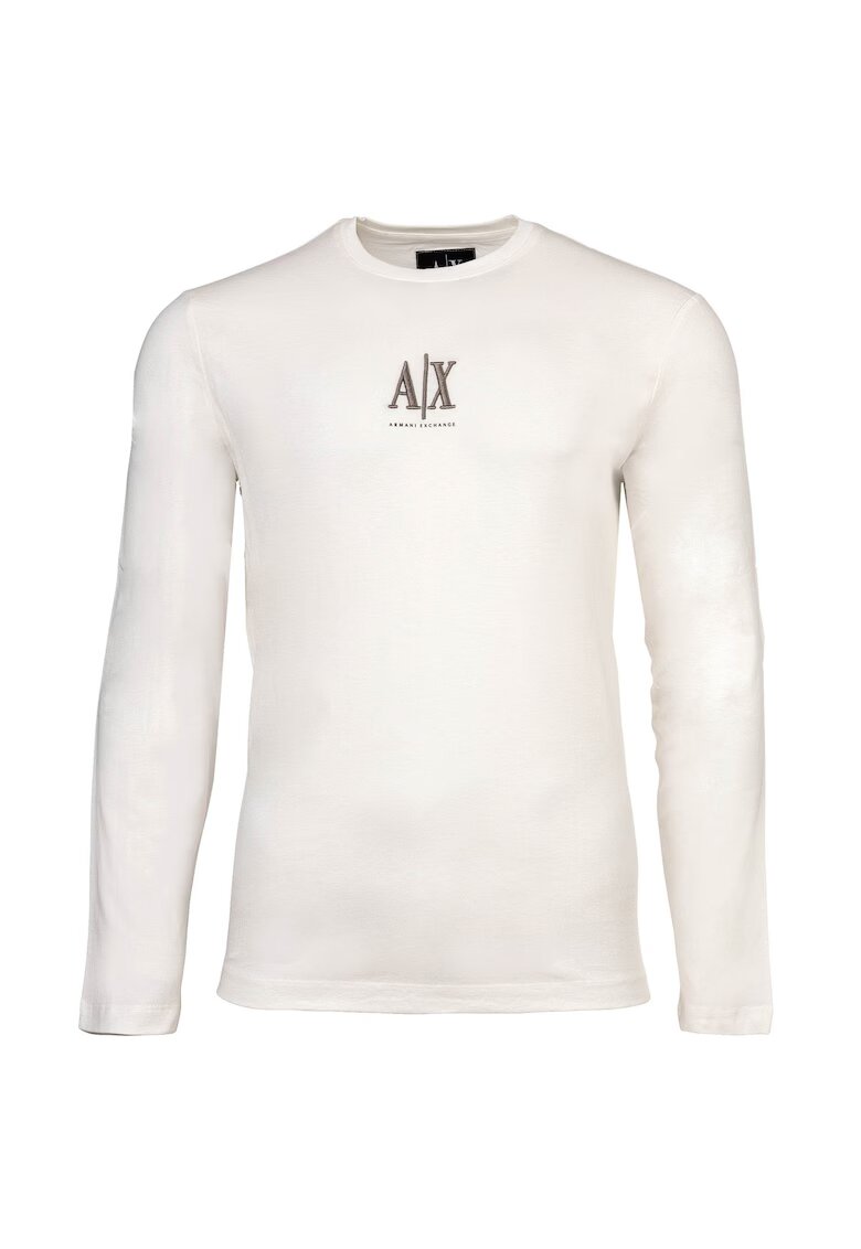 Armani Exchange Bluza din bumbac cu broderie logo - Alb