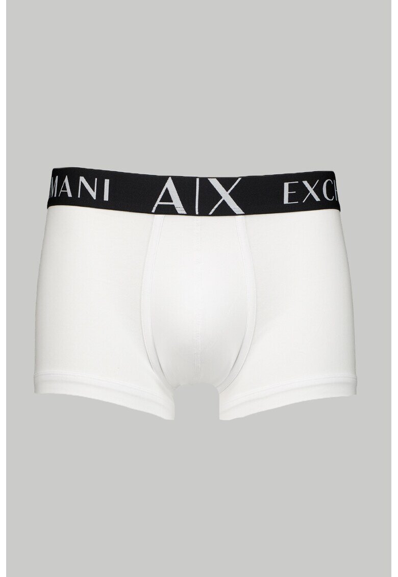 Armani Exchange Boxeri cu banda logo in talie - Alb