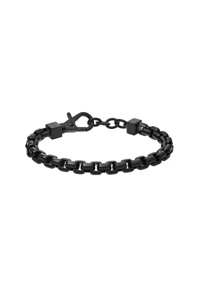 Armani Exchange Bratara din otel inoxidabil cu inchidere tip lobster - Negru