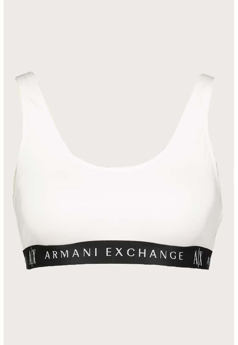 Armani Exchange Bustiera cu banda logo - Alb/Negru