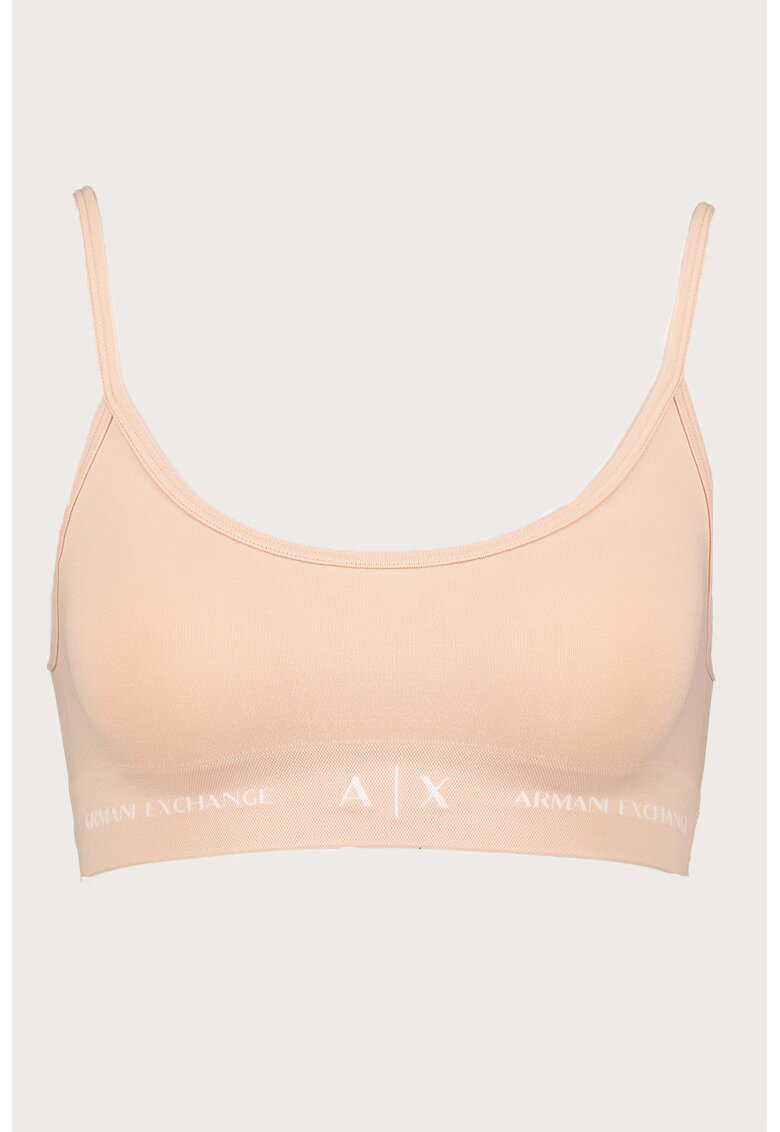 Armani Exchange Bustiera cu banda logo - Alb/Piersica