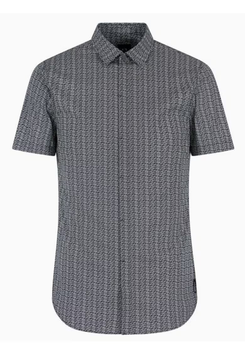 Armani Exchange Camasa cu imprimeu din bumbac - Negru