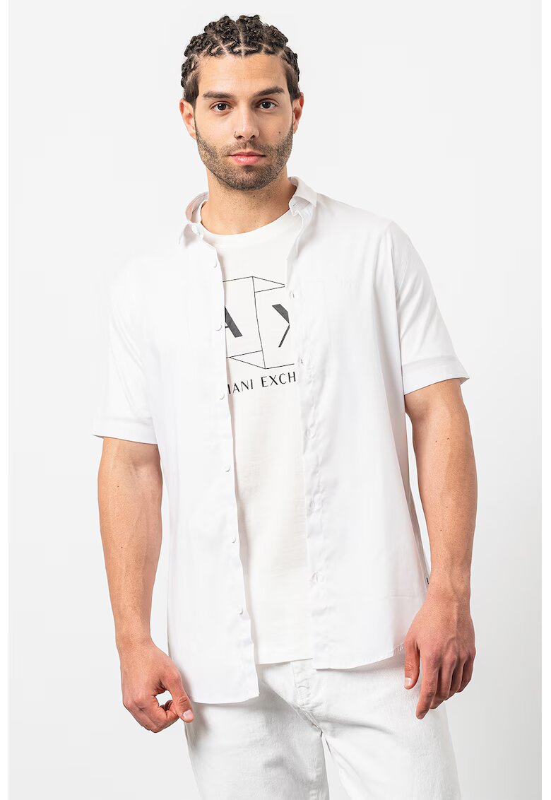 Armani Exchange Camasa cu maneci scurte - Alb optic