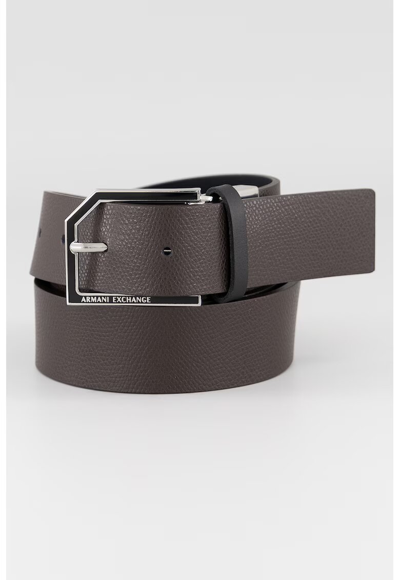 Armani Exchange Curea de piele cu catarama metalica - Maro inchis