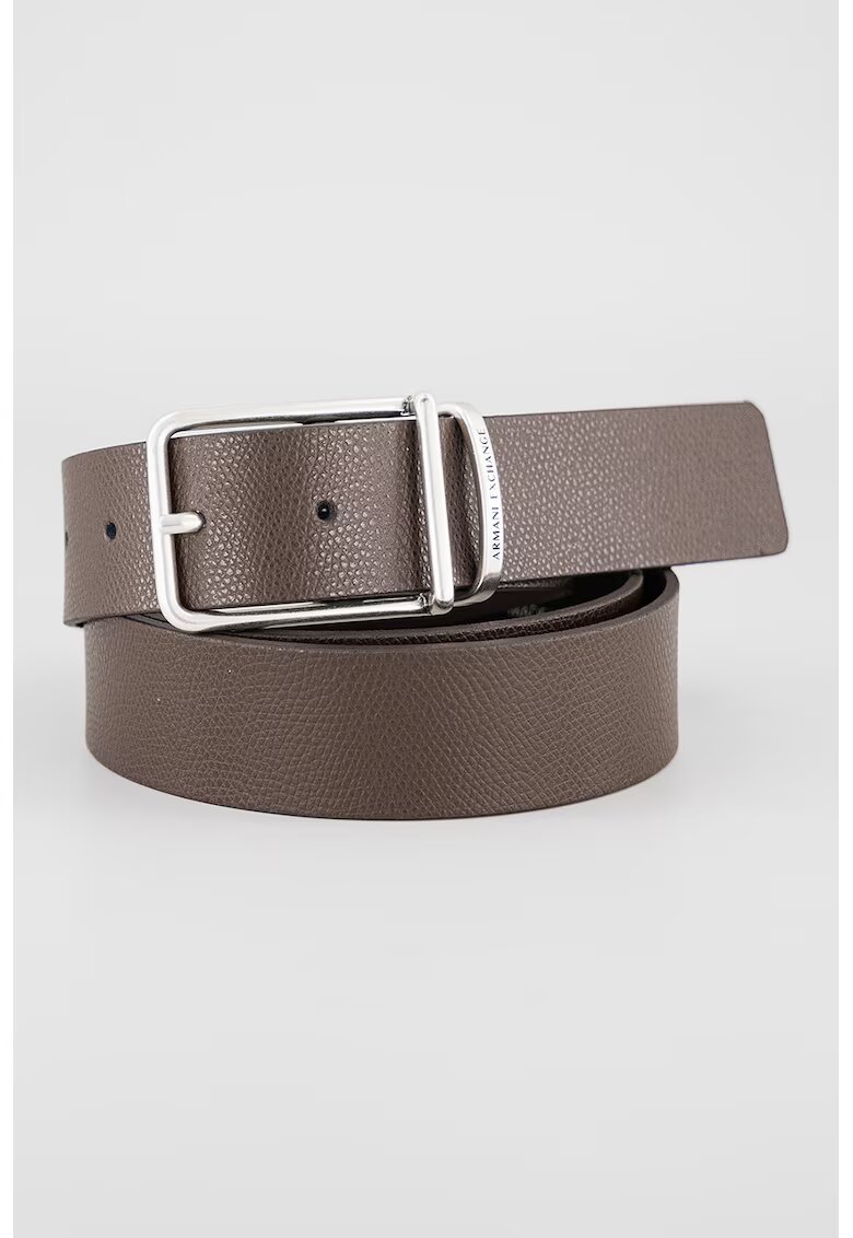 Armani Exchange Curea de piele cu logo - Maro inchis