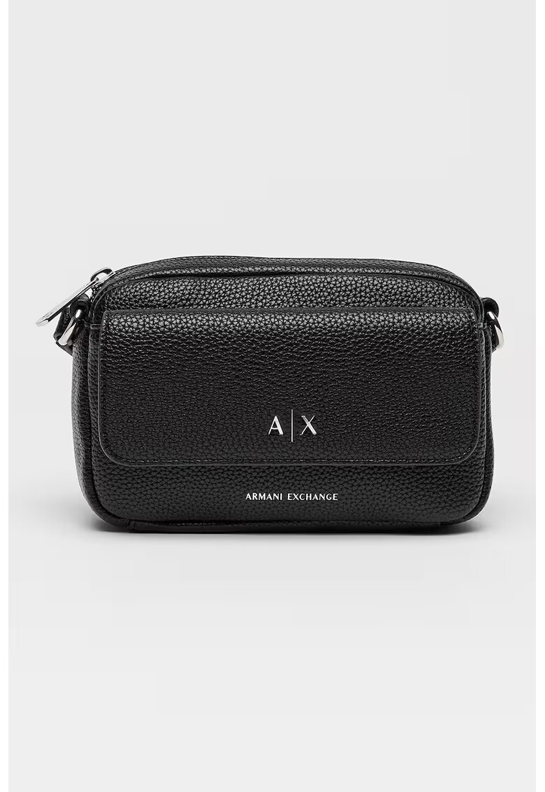 Armani Exchange Geanta crossbody cu fermoar - Negru
