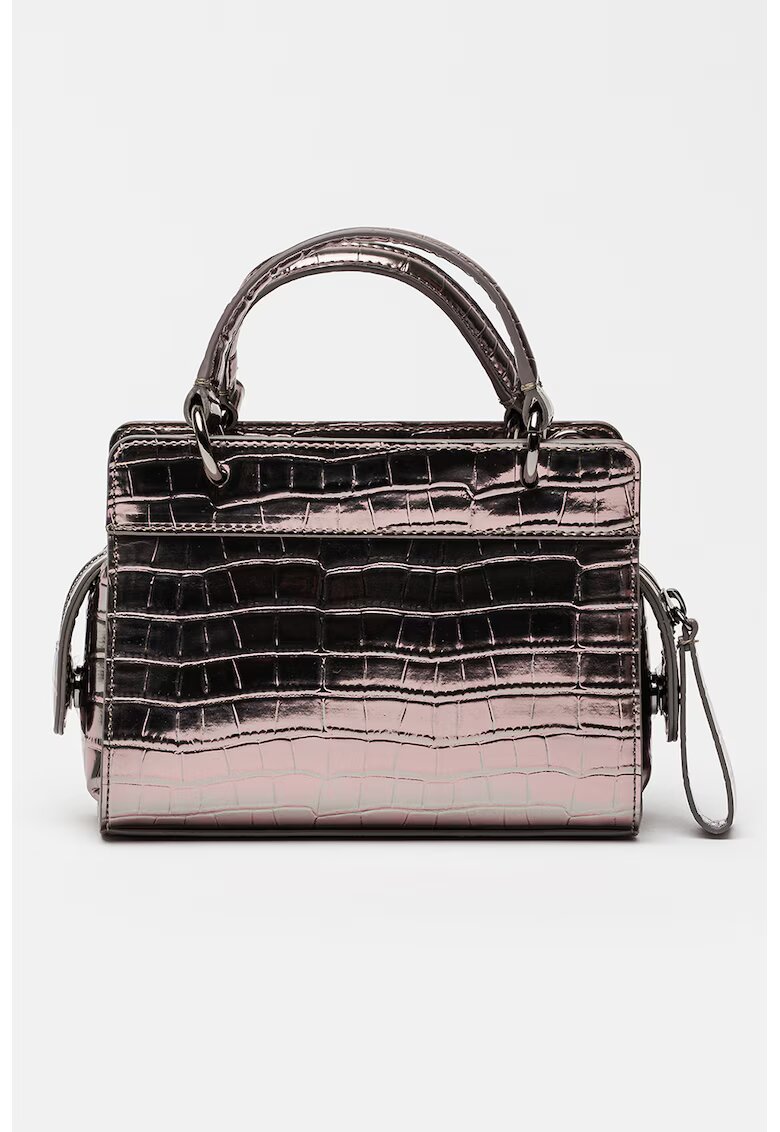 Armani Exchange Geanta din piele ecologica cu maner si bareta detasabila - Argintiu