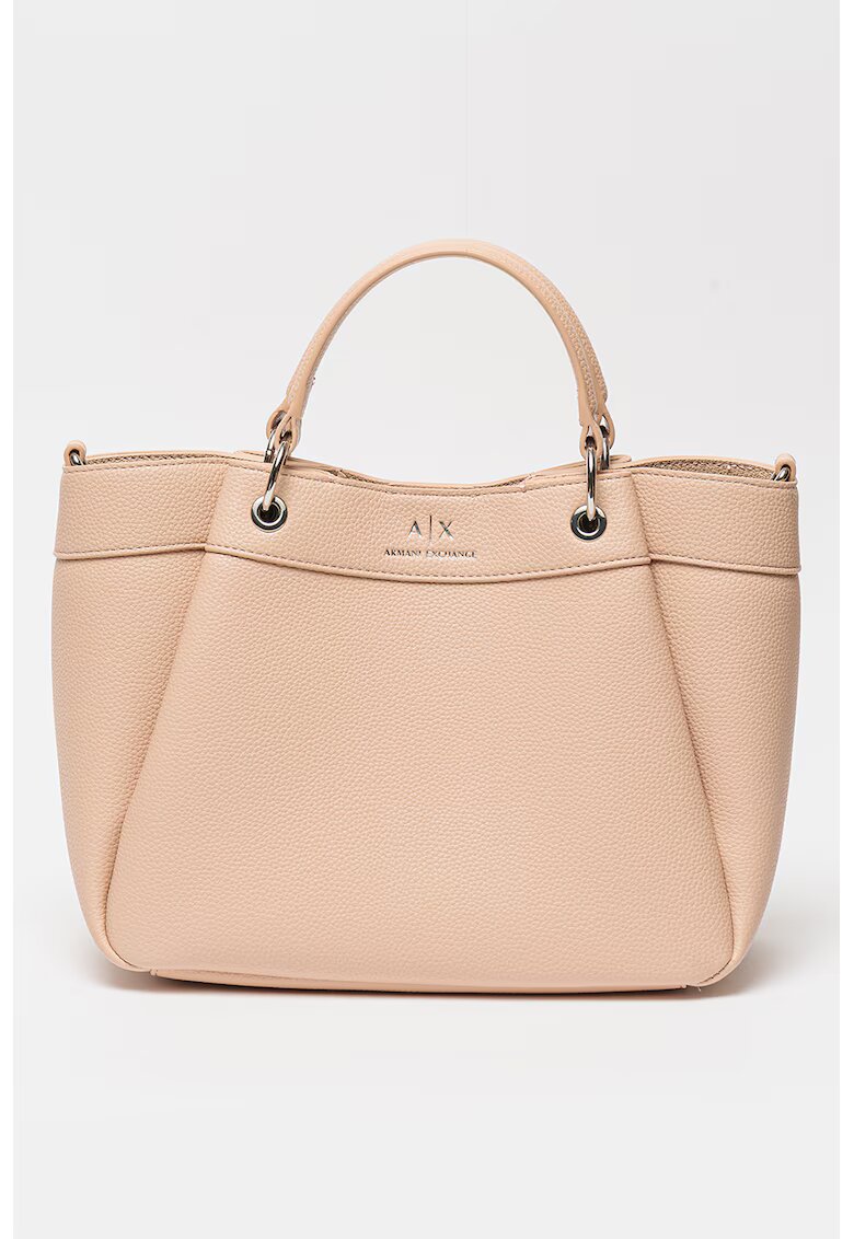 Armani Exchange Geanta shopper cu bareta din material textil - Bej deschis