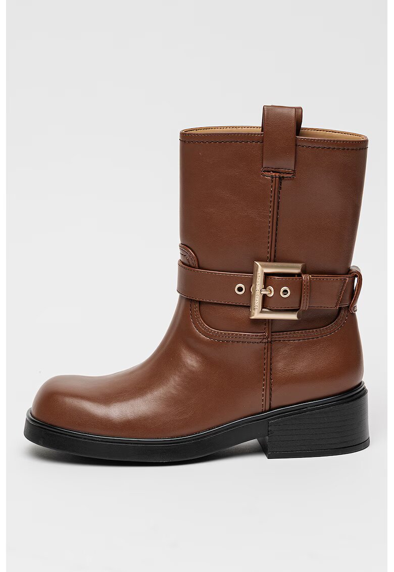Armani Exchange Ghete cu toc masiv - Maro cognac
