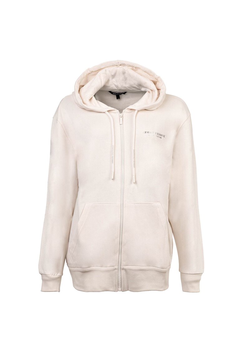 Armani Exchange Hanorac cu detaliu cu logo pe piept - Alb