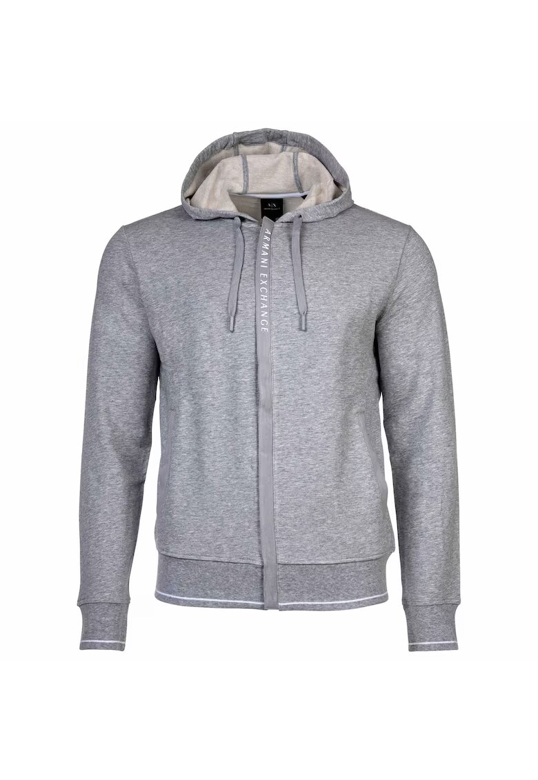 Armani Exchange Hanorac cu fermoar si buzunare laterale - Gri
