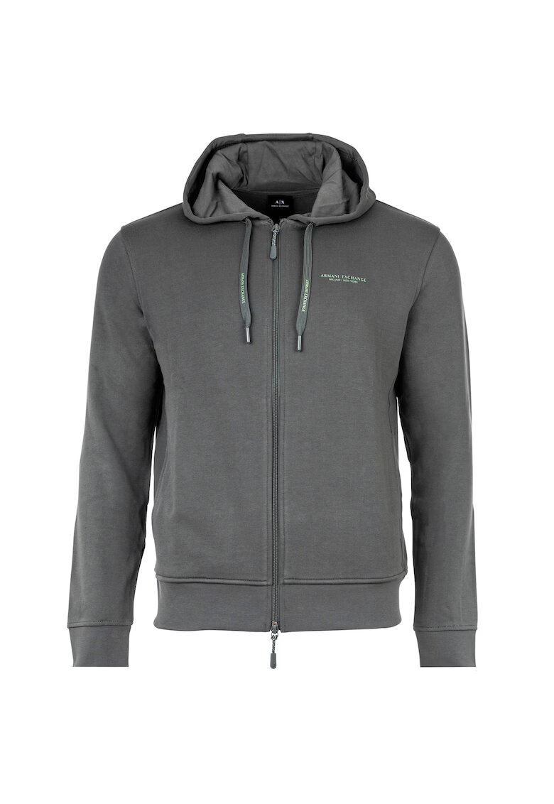 Armani Exchange Hanorac de bumbac cu fermoar - Gri