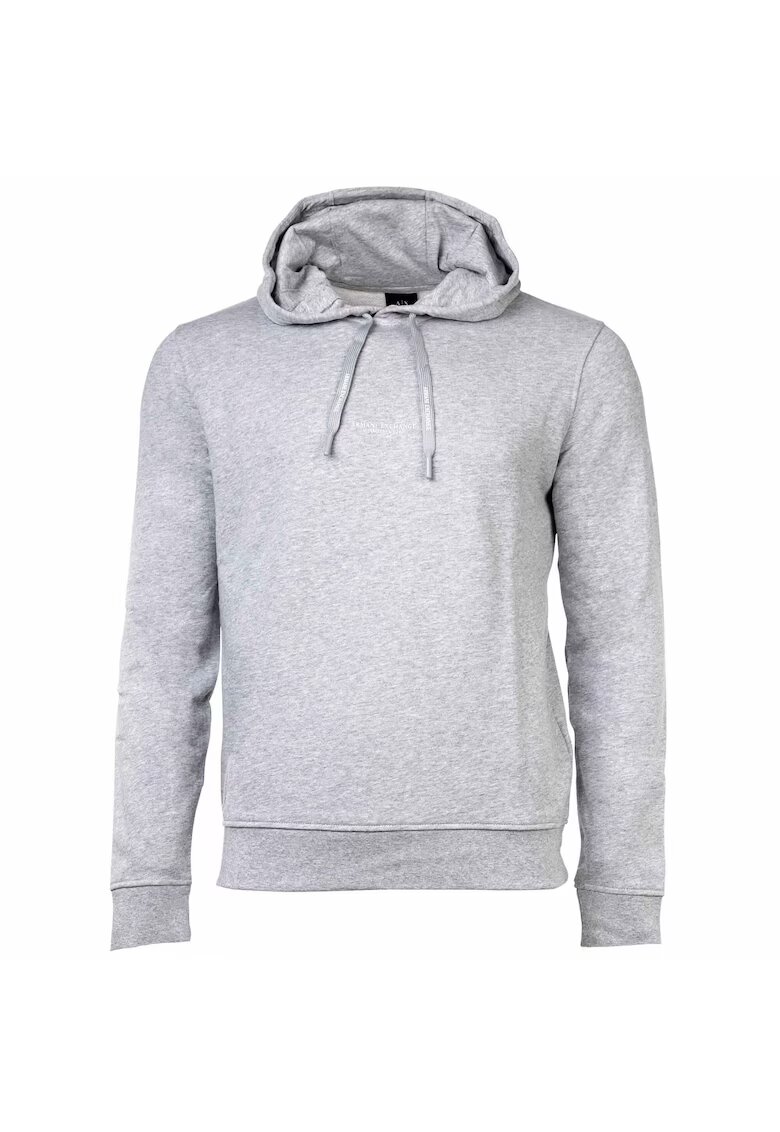 Armani Exchange Hanorac de bumbac cu imprimeu logo - Gri