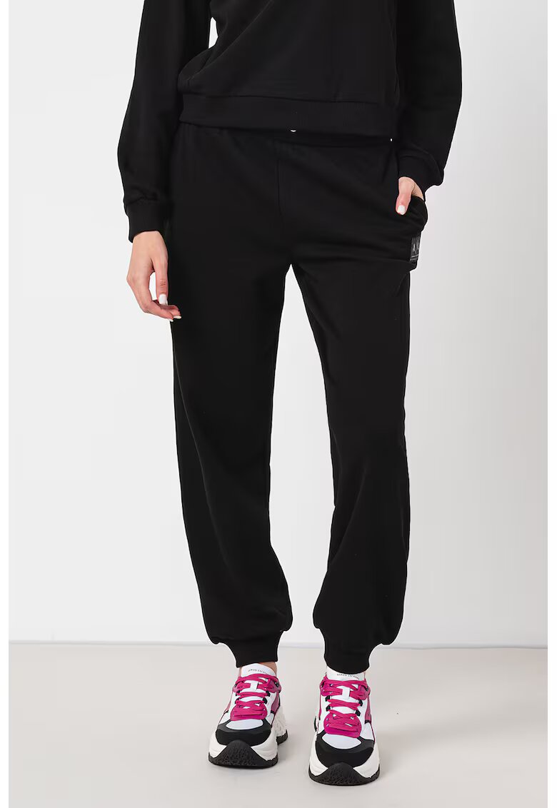 Armani Exchange Pantaloni de trening cu snur - Negru